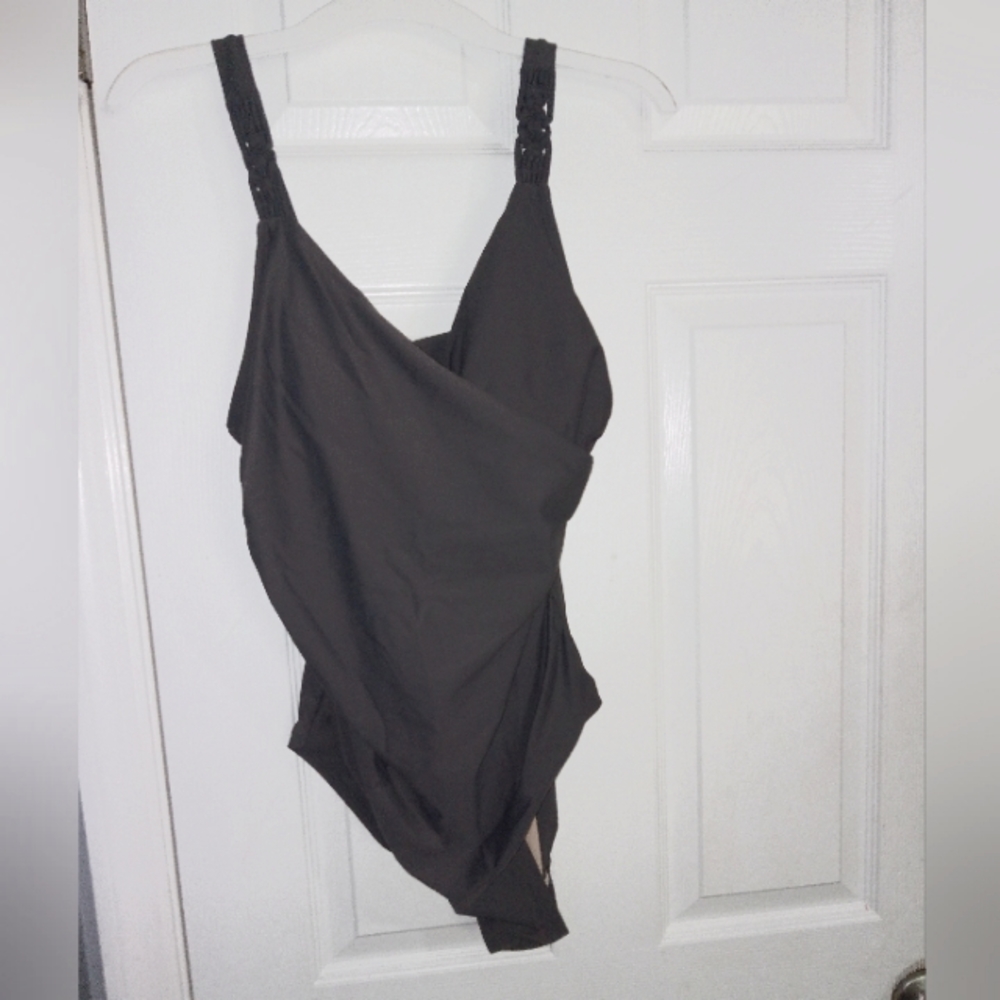 women's one piece bathing suit large grey Merona